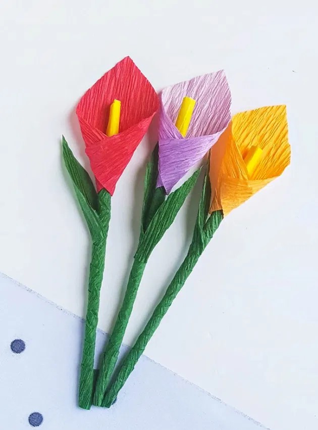 Цветы из креповой бумаги своими руками - 88 фото