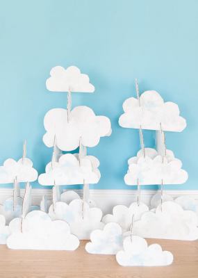 Как самому сделать облака из ваты и украсить ими детскую комнату